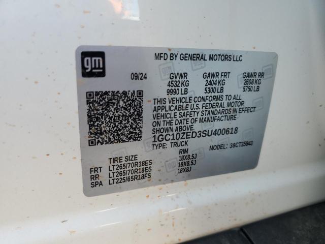 2025 CHEVROLET SILVERADO - 1GC10ZED3SU400618