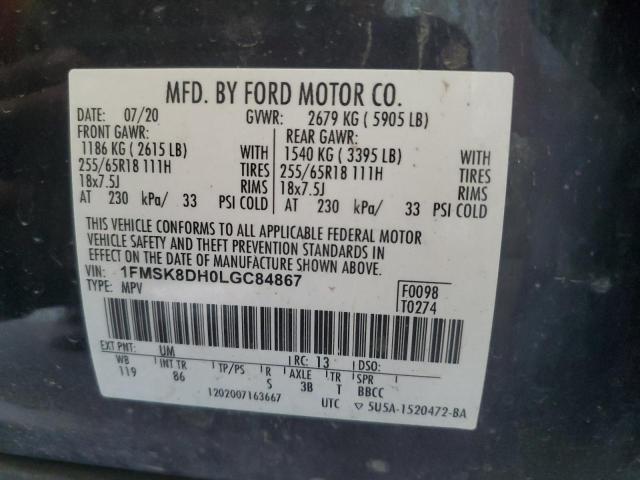 2020 FORD EXPLORER X - 1FMSK8DH0LGC84867