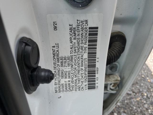 2022 HONDA INSIGHT EX 19XZE4F58NE007375