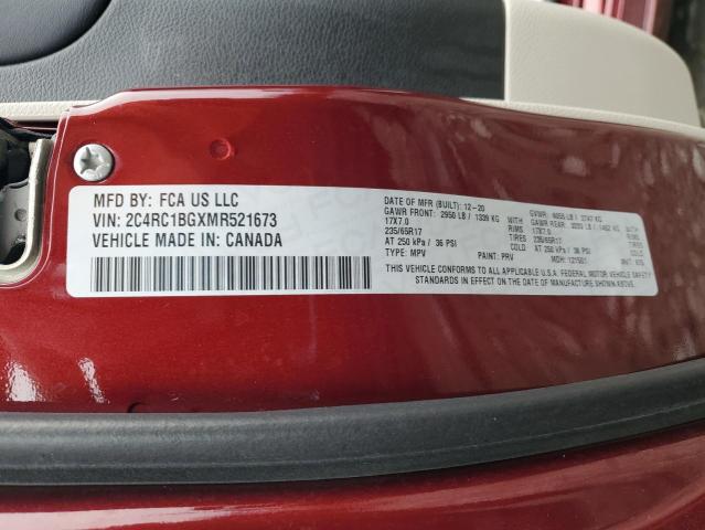 2021 CHRYSLER PACIFICA T 2C4RC1BGXMR521673