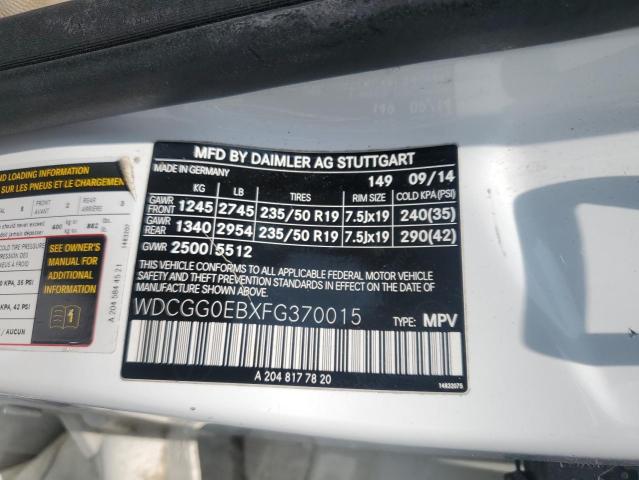 2015 MERCEDES-BENZ GLK 250 BL WDCGG0EBXFG370015