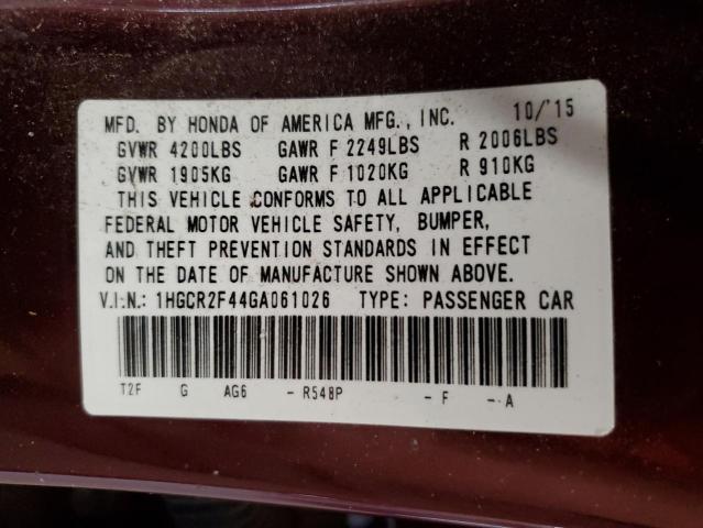 2016 HONDA ACCORD LX - 1HGCR2F44GA061026