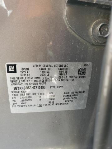 2017 CADILLAC XT5 PREMIU 1GYKNCRS3HZ315196