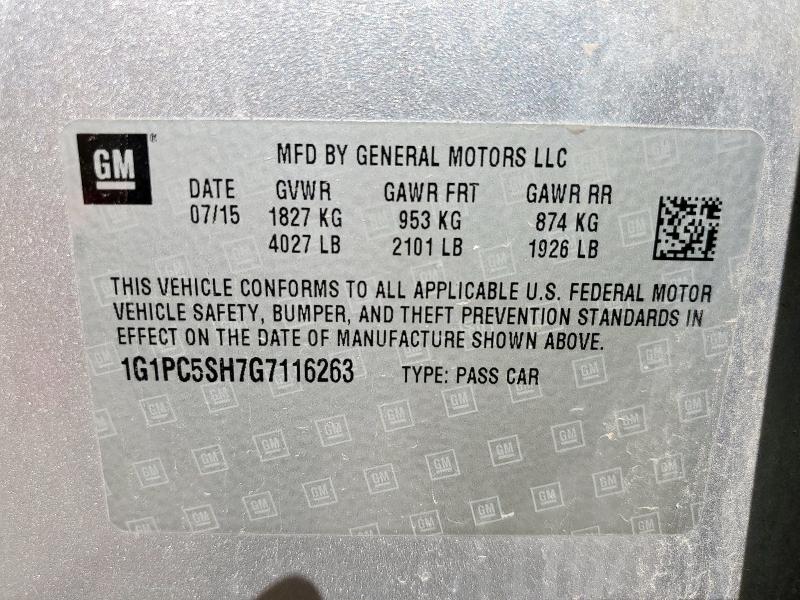 2016 CHEVROLET CRUZE 1G1PC5SH7G7116263