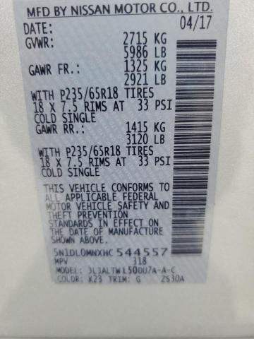 2017 INFINITI QX60 - 5N1DL0MNXHC544557