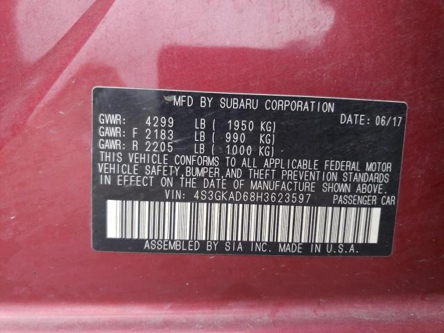 2017 SUBARU IMPREZA PR 4S3GKAD68H3623597