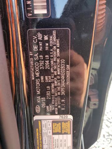 2019 KIA FORTE GT L 3KPF34AD4KE028310