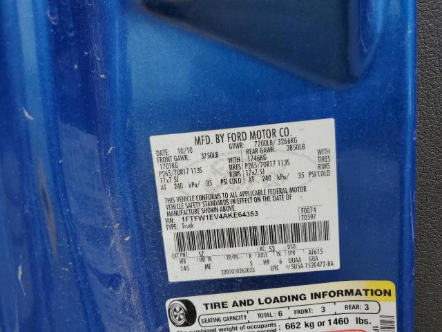 2010 FORD F150 SUPER - 1FTFW1EV4AKE64353