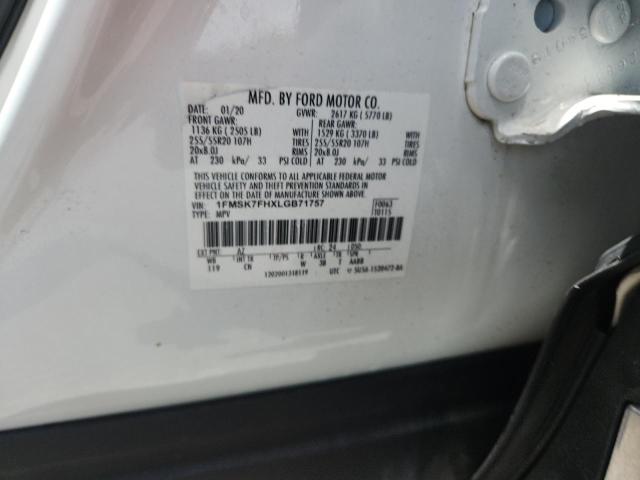 2020 FORD EXPLORER L 1FMSK7FHXLGB71757