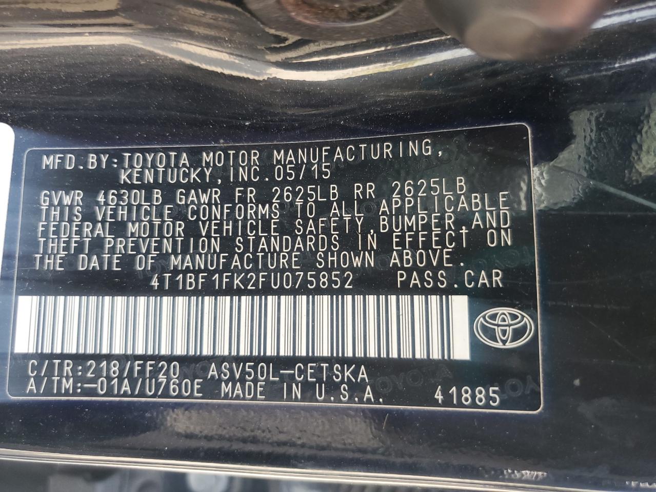 Toyota Camry le 2015