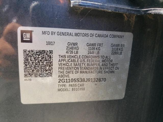 2018 CHEVROLET IMPALA LT 2G1105S38J9132870