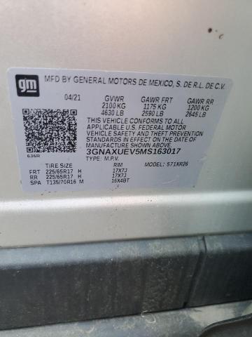 2021 CHEVROLET EQUINOX LT - 3GNAXUEV5MS163017