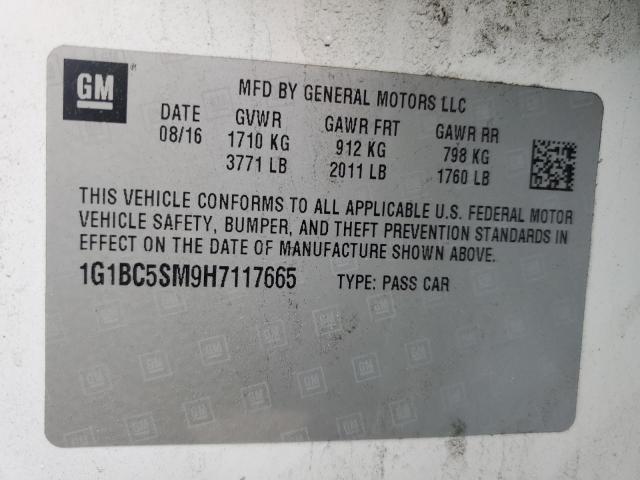 2017 CHEVROLET CRUZE LS - 1G1BC5SM9H7117665
