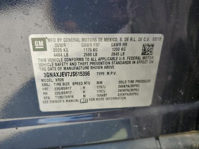 2018 CHEVROLET EQUINOX LT - 3GNAXJEV7JS615396