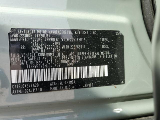 2021 TOYOTA RAV4 XLE - 4T3RWRFV8MU020754