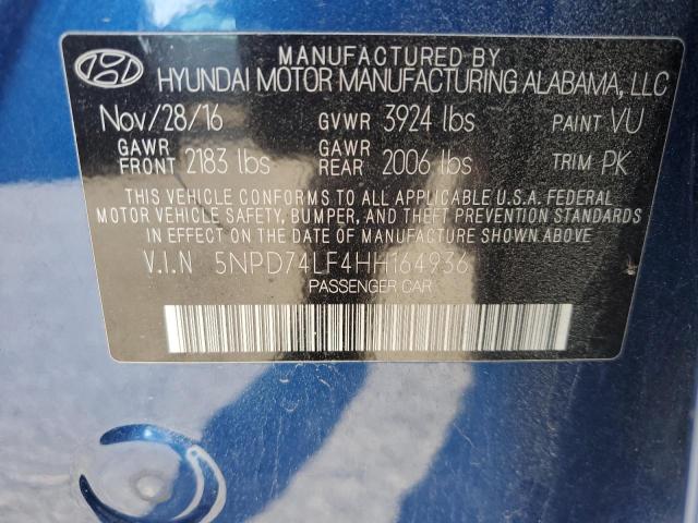 2017 HYUNDAI ELANTRA SE - 5NPD74LF4HH164936