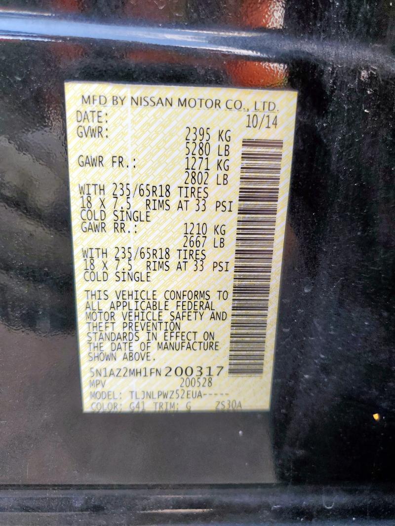 2015 NISSAN MURANO S 5N1AZ2MH1FN200317