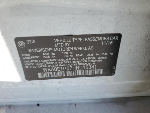 2017 BMW 320 I WBA8E1G57HNU15341