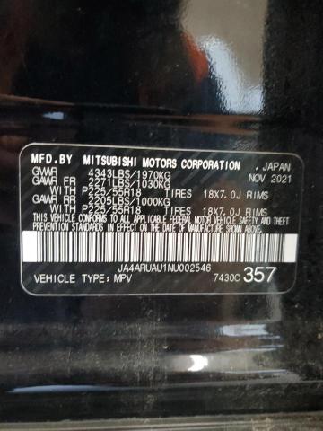 2022 MITSUBISHI OUTLANDER JA4ARUAU1NU002546