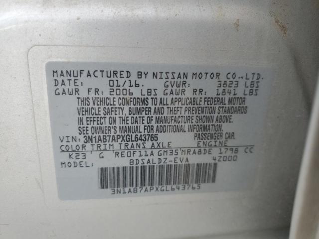 2016 NISSAN SENTRA S - 3N1AB7APXGL643765