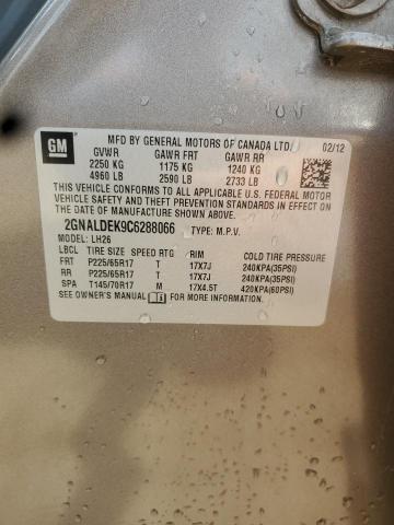 2012 CHEVROLET EQUINOX LT - 2GNALDEK9C6288066