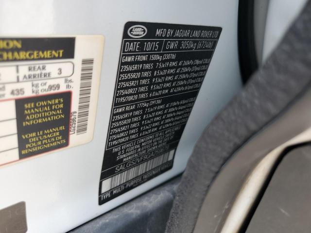 2016 LAND ROVER RANGE ROVE SALGS2VF9GA259679