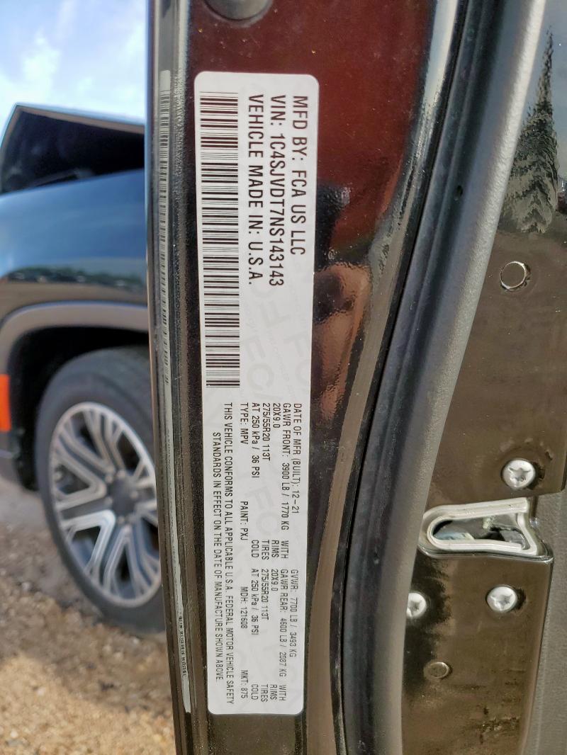 2022 JEEP WAGONEER S 1C4SJVDT7NS143143