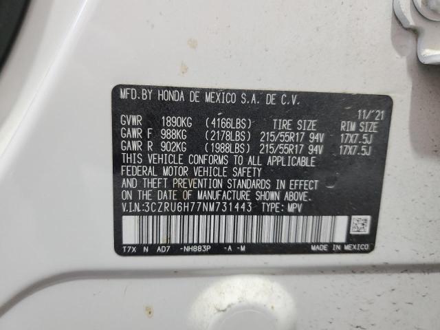 2022 HONDA HR-V EXL 3CZRU6H77NM731443
