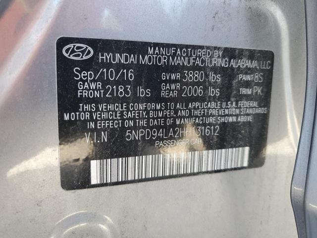 2017 HYUNDAI ELANTRA EC 5NPD94LA2HH131612