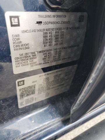 2020 CHEVROLET SILVERADO C1500 CUSTOM 1GCPWBEH2LZ345988