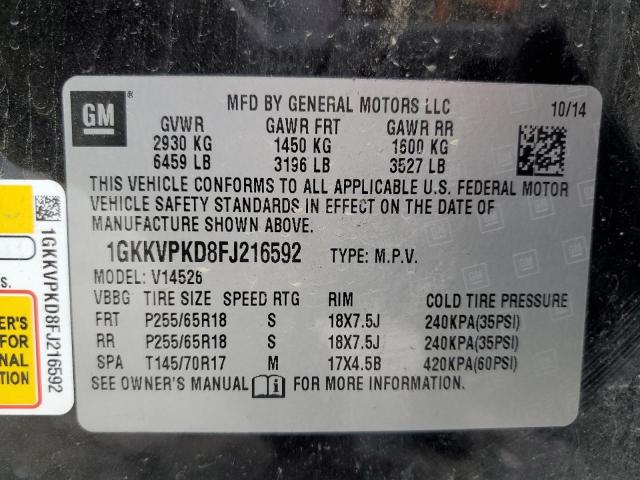 2015 GMC ACADIA SLE 1GKKVPKD8FJ216592