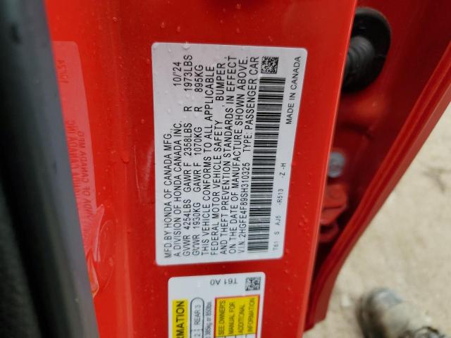 2025 HONDA CIVIC SPORT 2HGFE4F89SH310325
