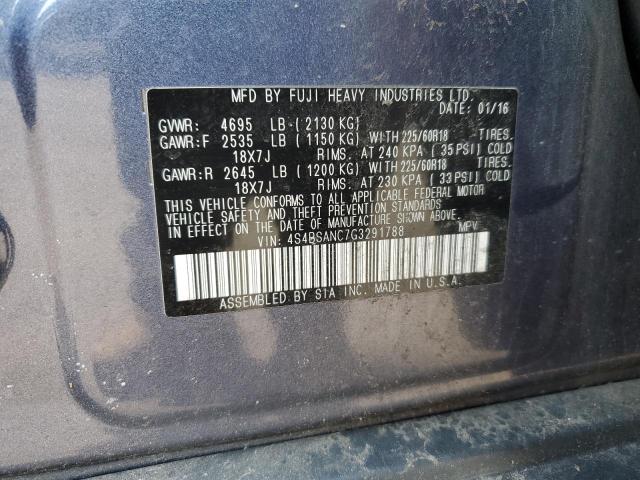 2016 SUBARU OUTBACK 2. - 4S4BSANC7G3291788