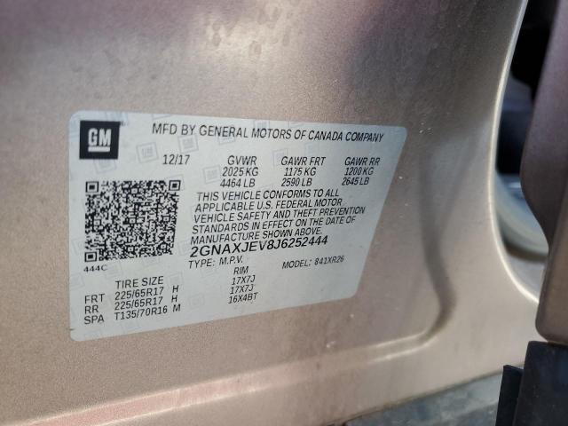 2018 CHEVROLET EQUINOX LT 2GNAXJEV8J6252444