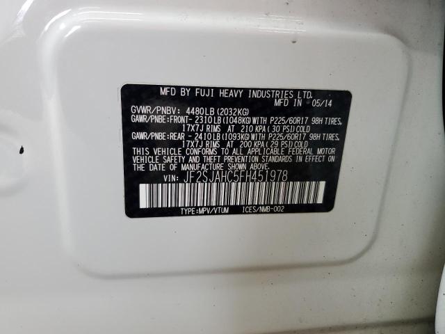 2015 SUBARU FORESTER 2 JF2SJAHC5FH451978