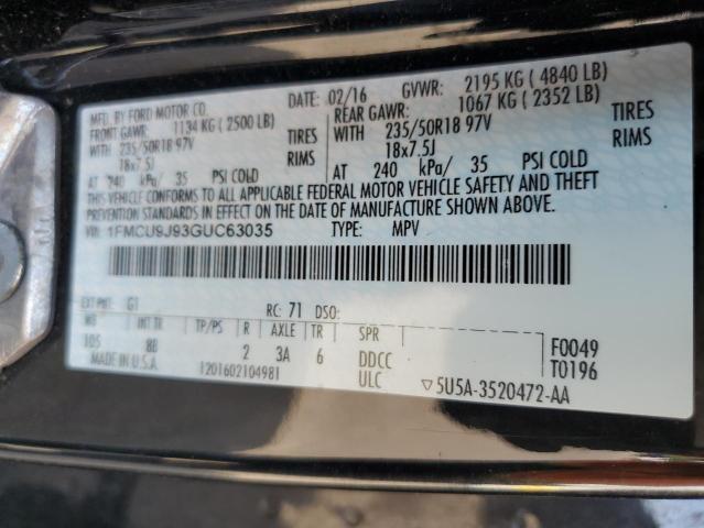 2016 FORD ESCAPE TIT 1FMCU9J93GUC63035