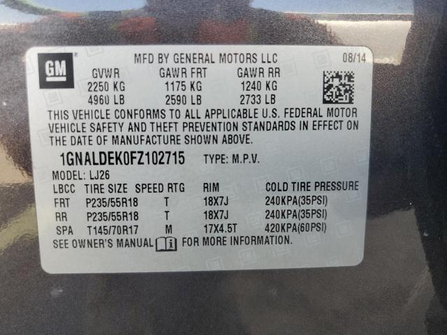 2015 CHEVROLET EQUINOX LT - 1GNALDEK0FZ102715