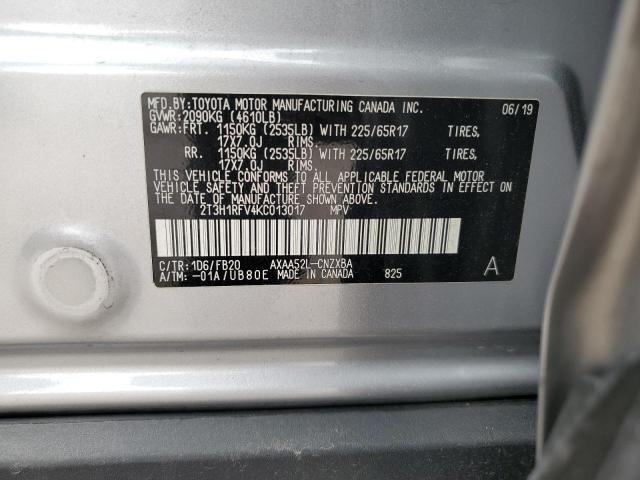 2019 TOYOTA RAV4 LE 2T3H1RFV4KC013017