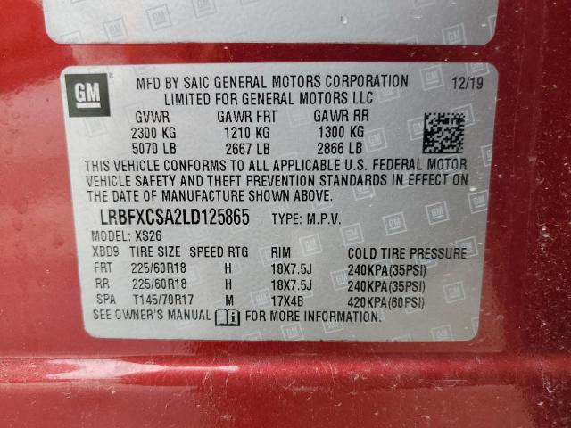 2020 BUICK ENVISION E LRBFXCSA2LD125865