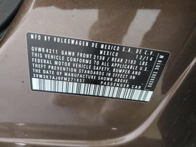 2015 VOLKSWAGEN JETTA BASE 3VW2K7AJ0FM271937