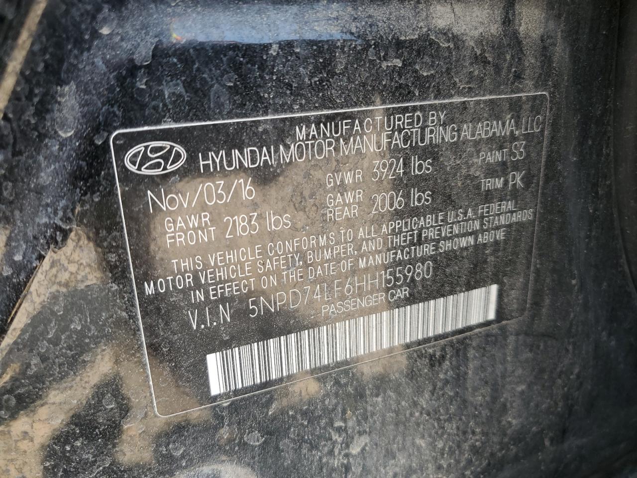 Lot #3207436161 2017 HYUNDAI ELANTRA SE