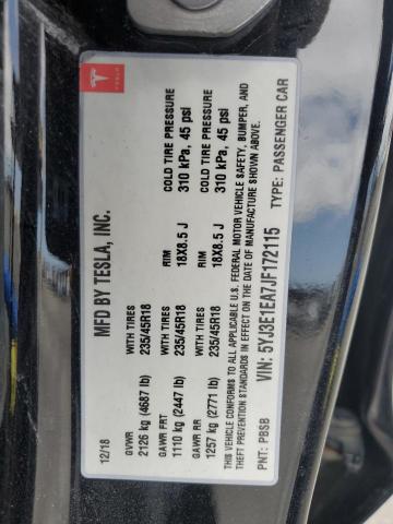 2018 TESLA MODEL 3 5YJ3E1EA7JF172115