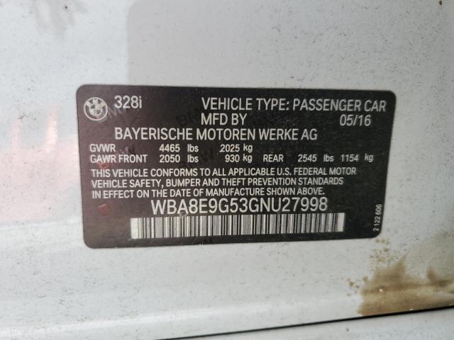2016 BMW 328 I SULE WBA8E9G53GNU27998