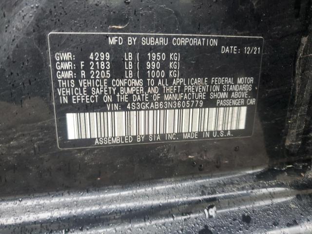 2022 SUBARU IMPREZA 4S3GKAB63N3605779