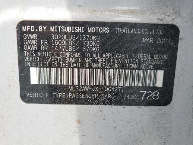 2023 MITSUBISHI MIRAGE SE ML32AWHJXPH004271