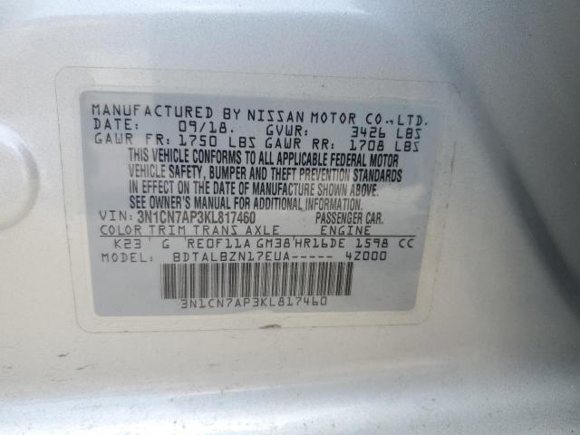 2019 NISSAN VERSA S - 3N1CN7AP3KL817460