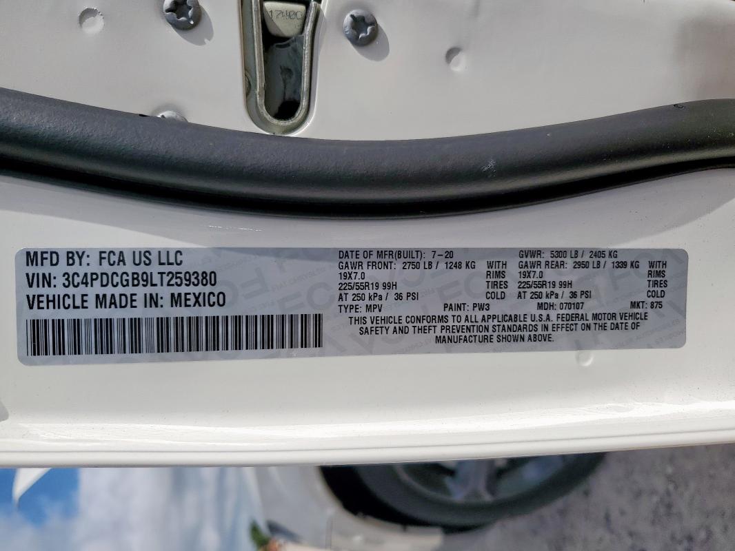 2020 DODGE JOURNEY CR - 3C4PDCGB9LT259380
