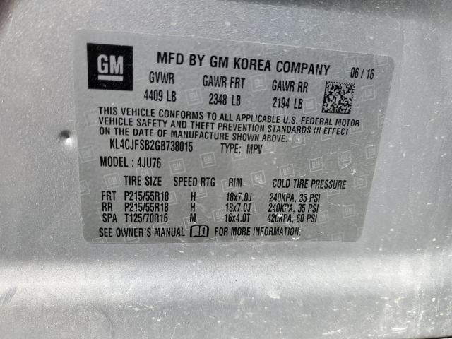 2016 BUICK ENCORE CON KL4CJFSB2GB738015