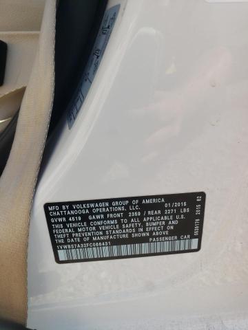 2015 VOLKSWAGEN PASSAT SE 1VWBS7A32FC066431