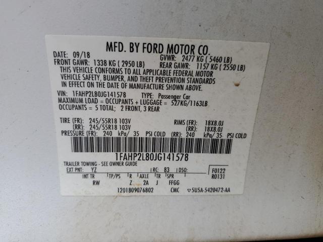 2018 FORD TAURUS POL 1FAHP2L80JG141578